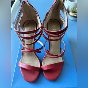 Red strappy stilettos